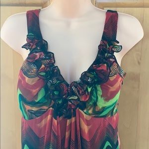 Tropical beauty long flowy dress